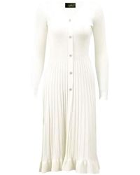 Chanel Joan Elkayam - Neutrals Ruffled Hem Knitted Dress - Lyst