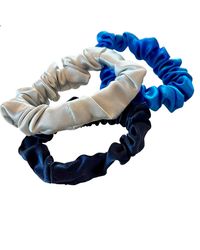 Soft Strokes Silk - Set Of Three Pure Mulberry Silk Mini Scrunchies Weekly Special Hair Ties Coastal Waves - Lyst