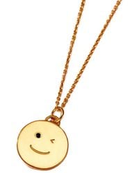 Posh Totty Designs - Wink Face Sapphire Pendant Necklace - Lyst