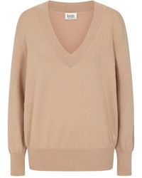 Loop Cashmere - Neutrals Lurex V Neck Sweater - Lyst