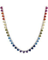 LÁTELITA London - Heart Garland Rainbow Gemstone Necklace - Lyst