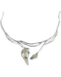 Isla Silver - Handmade Sterling Lily Flower Statement Necklace - Lyst