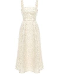 POST MERIDIEM - Pleated Corset Midi Dress - Lyst