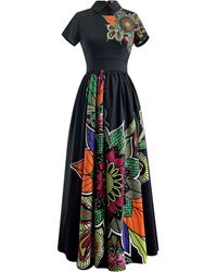 RAHYMA - Floral Victoria Cotton Print Vintage Maxi Dress - Lyst