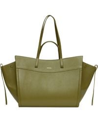 Saonara Brand - Shopping Bag Khaki Leather - Lyst