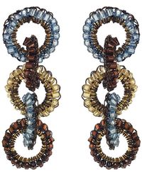 Lavish by Tricia Milaneze - Neutrals / Bronze Blue Mix Nova Maxi Handmade Crochet Earrings - Lyst