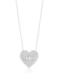 SHYMI - Pave Heart & Stone Necklace - Lyst