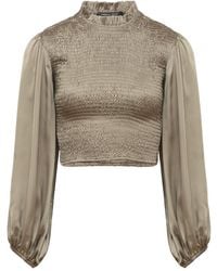 Urban Touch - Neutrals High Neck Bodycon Long Sleeve Top Khaki - Lyst