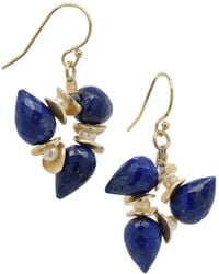 Lori Kaplan Design - Signature Lapis With Pearl Earrings - Lyst