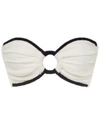 Montce - Cream Binded Terry Rib Tori Ties Bandeau Bikini Top - Lyst