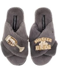 Laines London - Classic Laines Slippers With Mother Of The Bride Brooches - Lyst
