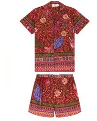 Ohema Ohene - Luxury African Print Pyjama Shorts Set- Wine - Lyst