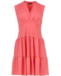 Conquista - Sleeveless Coral Cotton Jersey Dress - Lyst