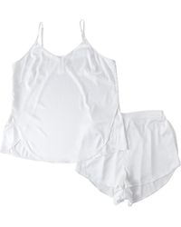 Soft Strokes Silk - Pure Mulberry Silk Petal Camisole Top And Shorts Set, Mid-Waist - Lyst