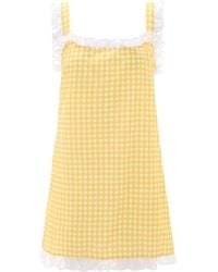 Love Letters X - Dolce Gingham Limone Sleep Dress - Lyst