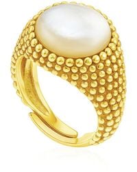 Unaloe - Ring Shield-Plated With Luminous Mother Of Pearl - Lyst