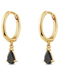 SALLY SKOUFIS - Pure Drop Alchemy Huggie Earrings With Made Cz Diamond Stimulant - Lyst