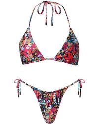 Playaluxe - Waikiki Triangle String Bikini Set Confetti - Lyst