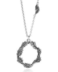 Unaloe - Antigua Sterling Necklace With Leaf Circle Pendant – Nature Inspired Elegant Jewelry For - Lyst