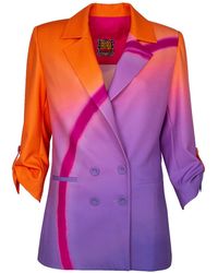 Lalipop Design - Double-breasted Digital Print Lilac Jacket - Lyst