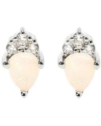 NASI SILVER - Pear Atarah Studs- Opal & Topaz - Lyst