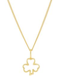 Katie Mullally - Shamrock Charm Necklace Plated - Lyst