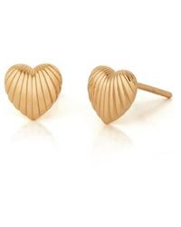 Nellou Jewellery - Heart Beam Stud Earrings Plated Sterling - Lyst