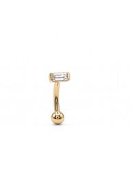 Zahav Jewelry - 14K Solid 16G 6.5Mm Baguette Cz Rook Earring - Lyst