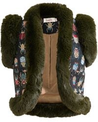 Louche - Dominica Beetlejuice Jacquard Faux Fur Trimmed Waistcoat - Lyst
