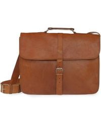 VIDA VIDA - Vida Vintage Classic 1 Buckle Leather Messenger Bag - Lyst