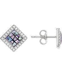 Kylie Harper - Mosaic Abalone Mother Of Pearl Square Stud Earrings - Lyst