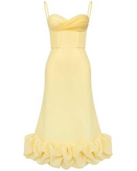 POST MERIDIEM - Draped Bodice Bottom Flounced Bustier Dress - Lyst