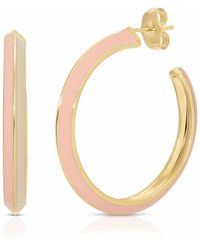 Glamrocks Jewelry - Tequila Sunrise Enamel Hoop Earrings - Lyst