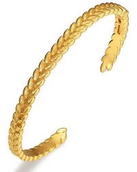 Janus Edinburgh - Vermeil Kemetra Wheat Patterned Bangle With Hinge - Lyst