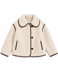 LAtelier London - Neutrals Cream Collared Zip-Up Jacket With Tailored Stitch Detailing - Lyst