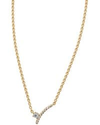 Aya Fine Jewelry - Round Cut Minimalist Curved Lab Diamond Necklace - Lyst