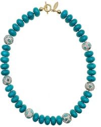 Farra - With Rhinestones Bordered Short Necklace - Lyst