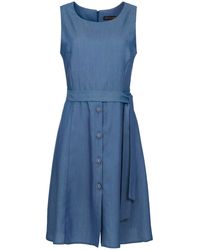 Conquista - Sleeveless Dress With Belt & Button Detail - Lyst