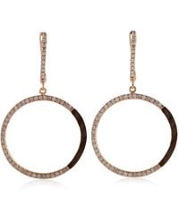 Artisan - Rose 14K Rose Wood & Diamond Circle Drop Earrings - Lyst