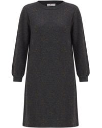 Peraluna - Lucia Subtle Lurex Jacquard Pattern Knit Dress - Lyst