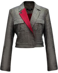 Smart and Joy - Crop Tailor Safari Jacket And Removable Lapel - Lyst