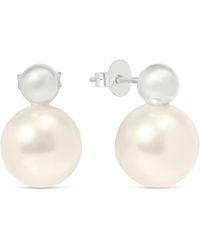 Esterah - Pearl Double Stud Earrings - Lyst