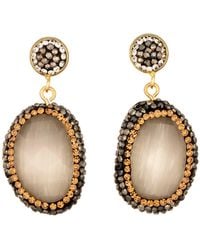 Crystals and Co - Cabochon Single Drop Earrings - Lyst