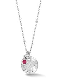 Dower & Hall - Hammered Disc & Ruby Array Necklace - Lyst