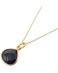 Harfi - Vermeil Plated Onyx Heart Pendant Charm Necklace - Lyst