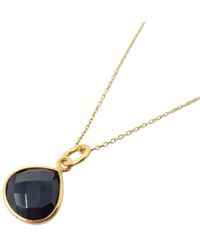 Sophelia - Vermeil Plated Onyx Heart Pendant Charm Necklace - Lyst