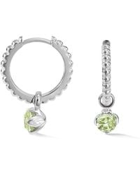 Dower & Hall - Peridot Charm On Large Dotty Orissa Hoops - Lyst