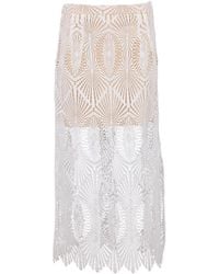 Zetaye - Maxine Deco Lace Midi Pencil Skirt - Lyst