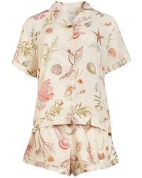 Fable England - Neutrals Whispering Sands Lotus Short Pyjamas - Lyst