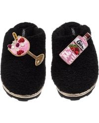 Laines London - Teddy Closed Toe Slippers With Gin & Fruit Glass Brooches - Lyst